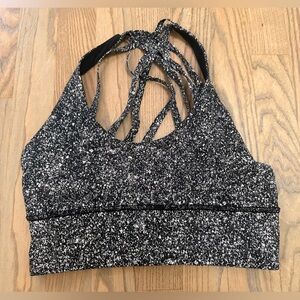 Lululemon Athletica Free to Be Moved Black and White Strappy Sports Bra